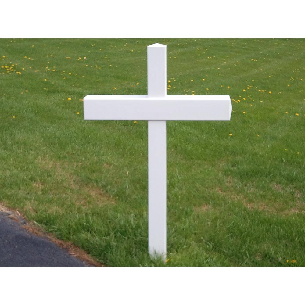 Handy Post HP-1WD 54 in. x 31 in. x 5 in. Vinyl Double Mailbox Post, White5