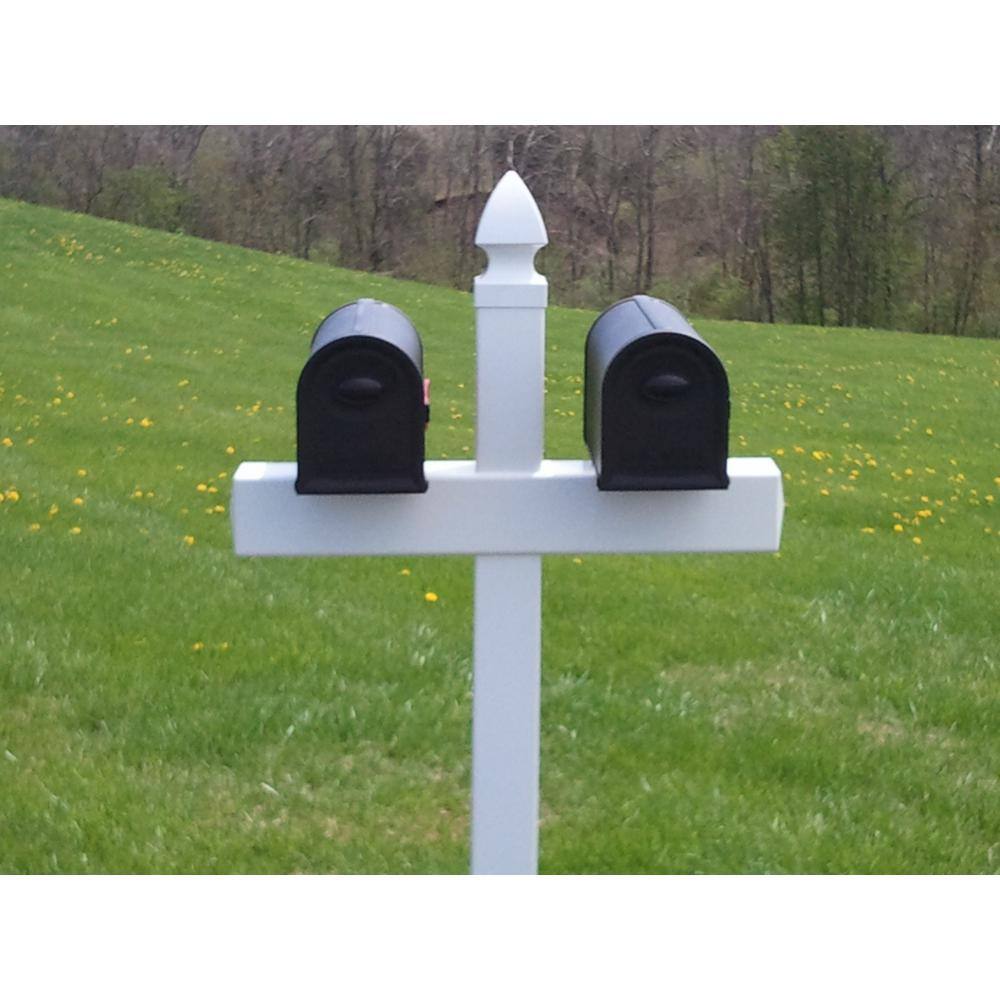 Handy Post HP-1WD 54 in. x 31 in. x 5 in. Vinyl Double Mailbox Post, White7