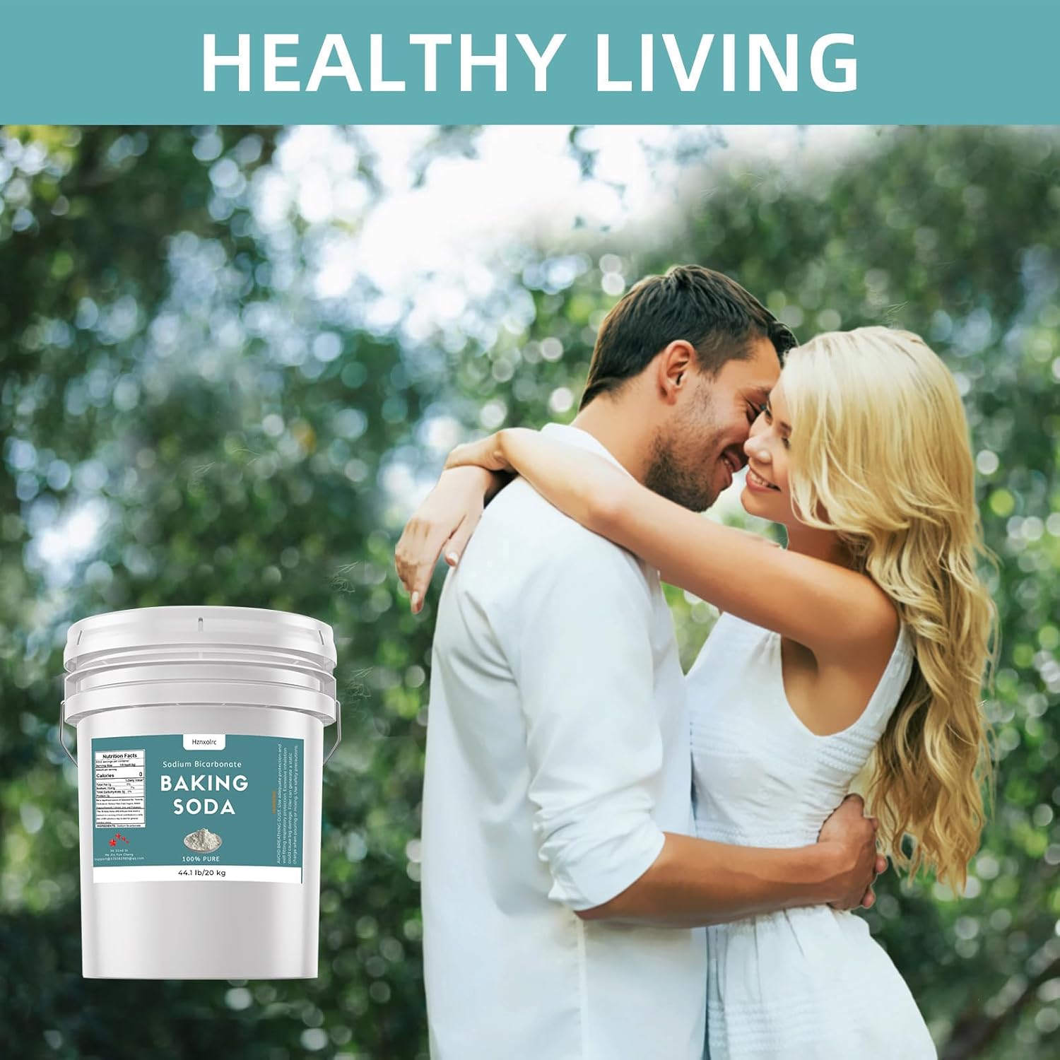 Hznxolrc 44.1 lb Sodium Bicarbonate Powder, Premium Baking Soda Powder Bulk, 100% Pure, Used for Bread, Cookies and Other Baked Goods, Also Can Clean and Deodorize4