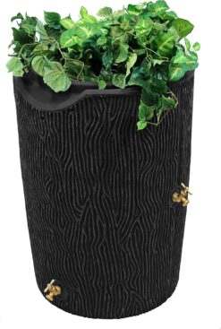 Impressions Bark 50 Gallon Rain Saver - Black