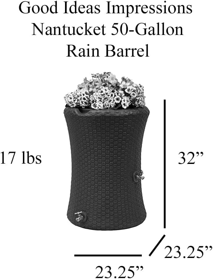 Impressions Nantucket 50 Gallon Rain Saver - Dark Brown13