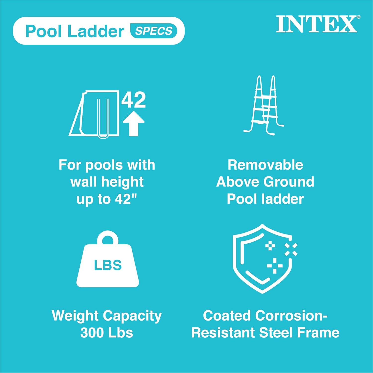 Intex Above Ground Steel Frame Swimming Pool Ladder for 42-in. Wall Height Pools3