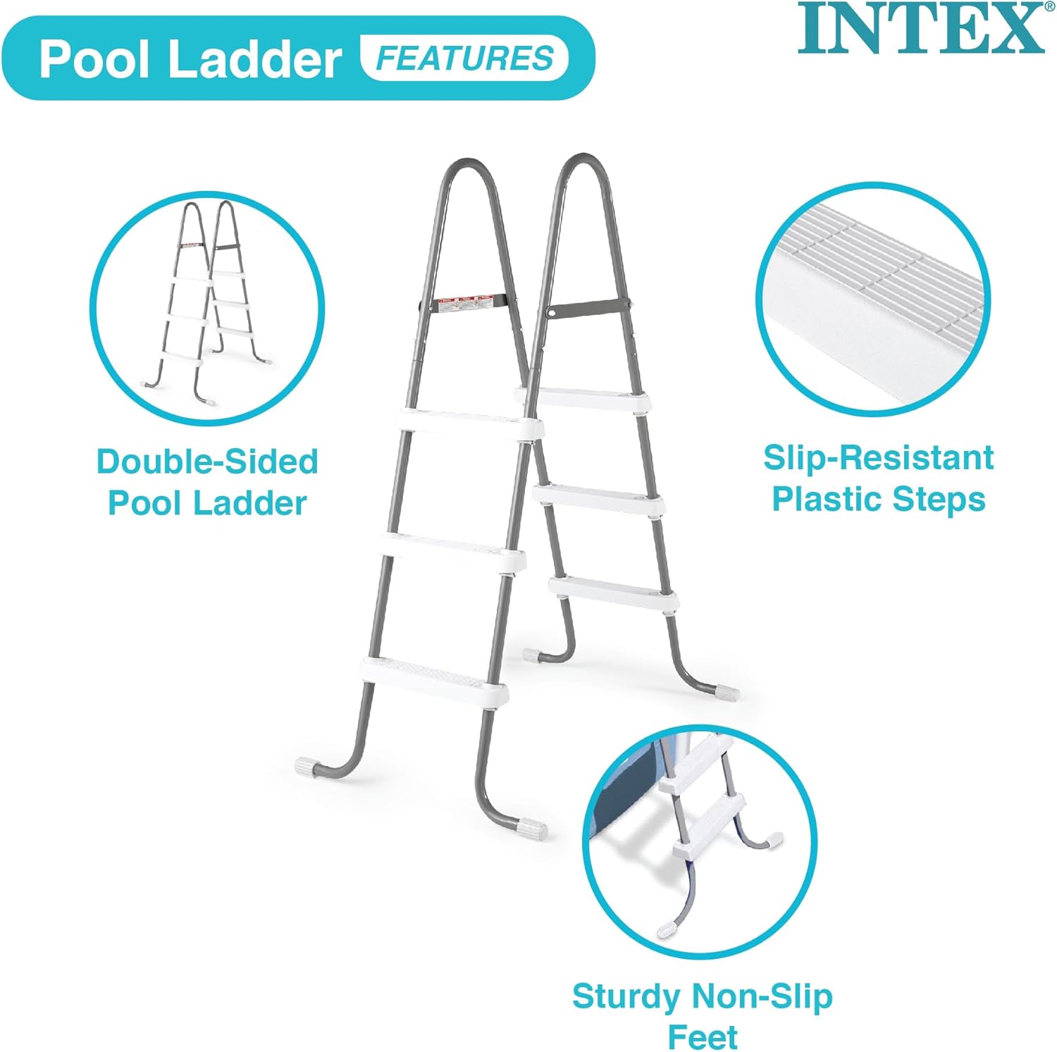 Intex Above Ground Steel Frame Swimming Pool Ladder for 42-in. Wall Height Pools4