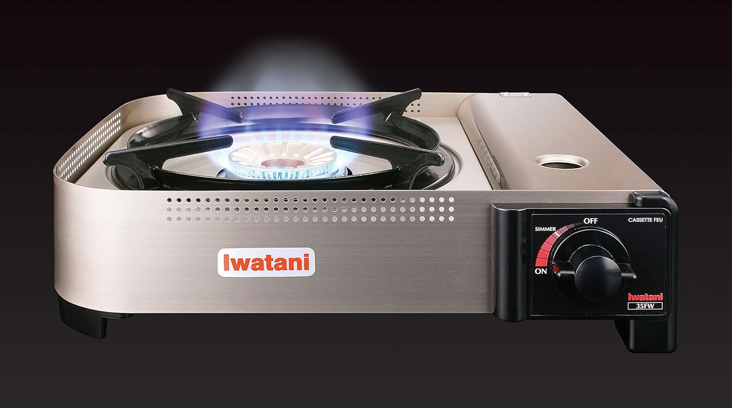 Iwatani 35FW Single-Burner Butane Portable Cooktop Indoor & Outdoor Cooking Stove Medium-