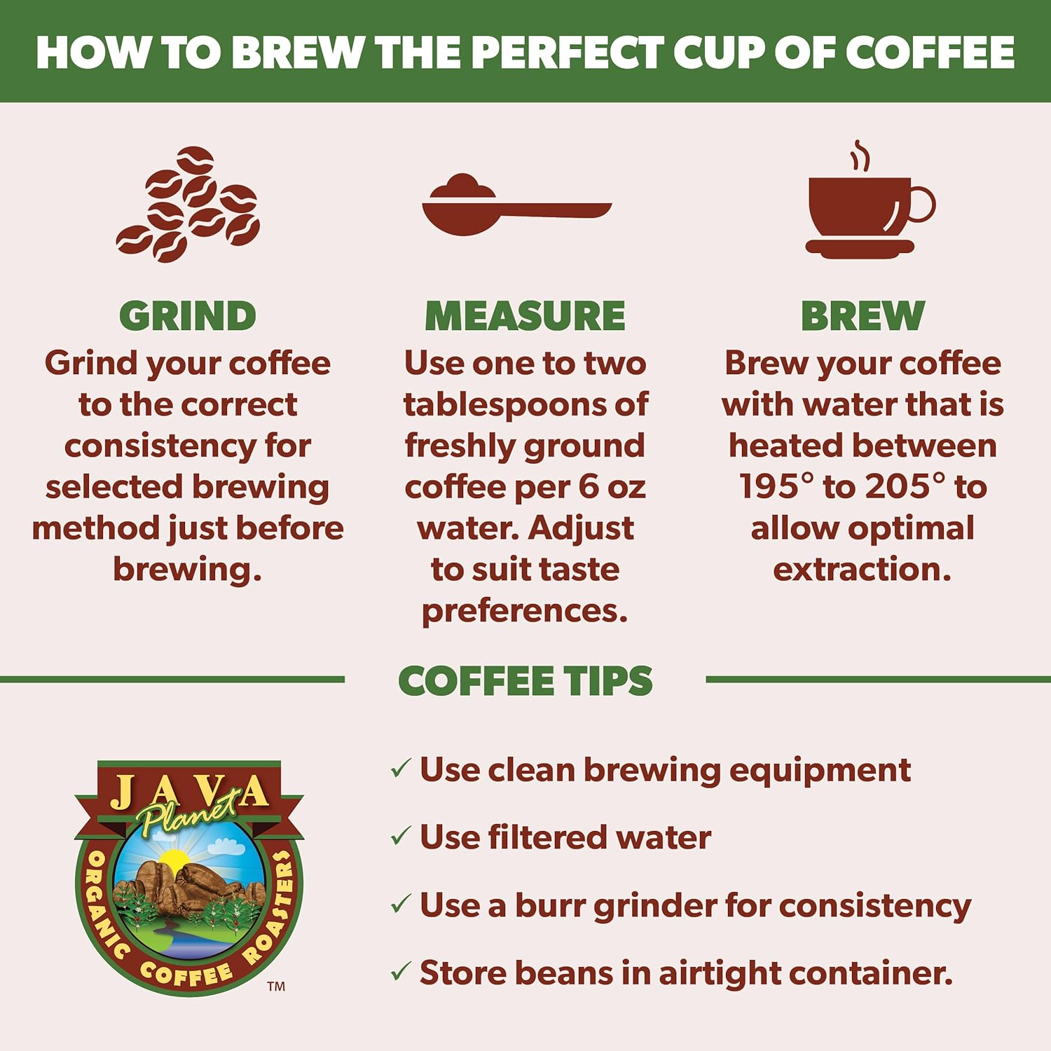 Java Planet Organic, Water Process Decaf Peru, Smooth Full Flavored Organic Coffee Beans, Low Acid, Whole Bean Coffee, Two 1 LB Bags0