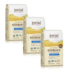 Jovial Organic Einkorn Unbleached All Purpose Flour - Bread Baking Flour for Sourdough, High Protein, Non-GMO, Organic Pizza & Pasta Flour, European Italian Flour, Glyphosate Free - 32 Oz, 3 Pack