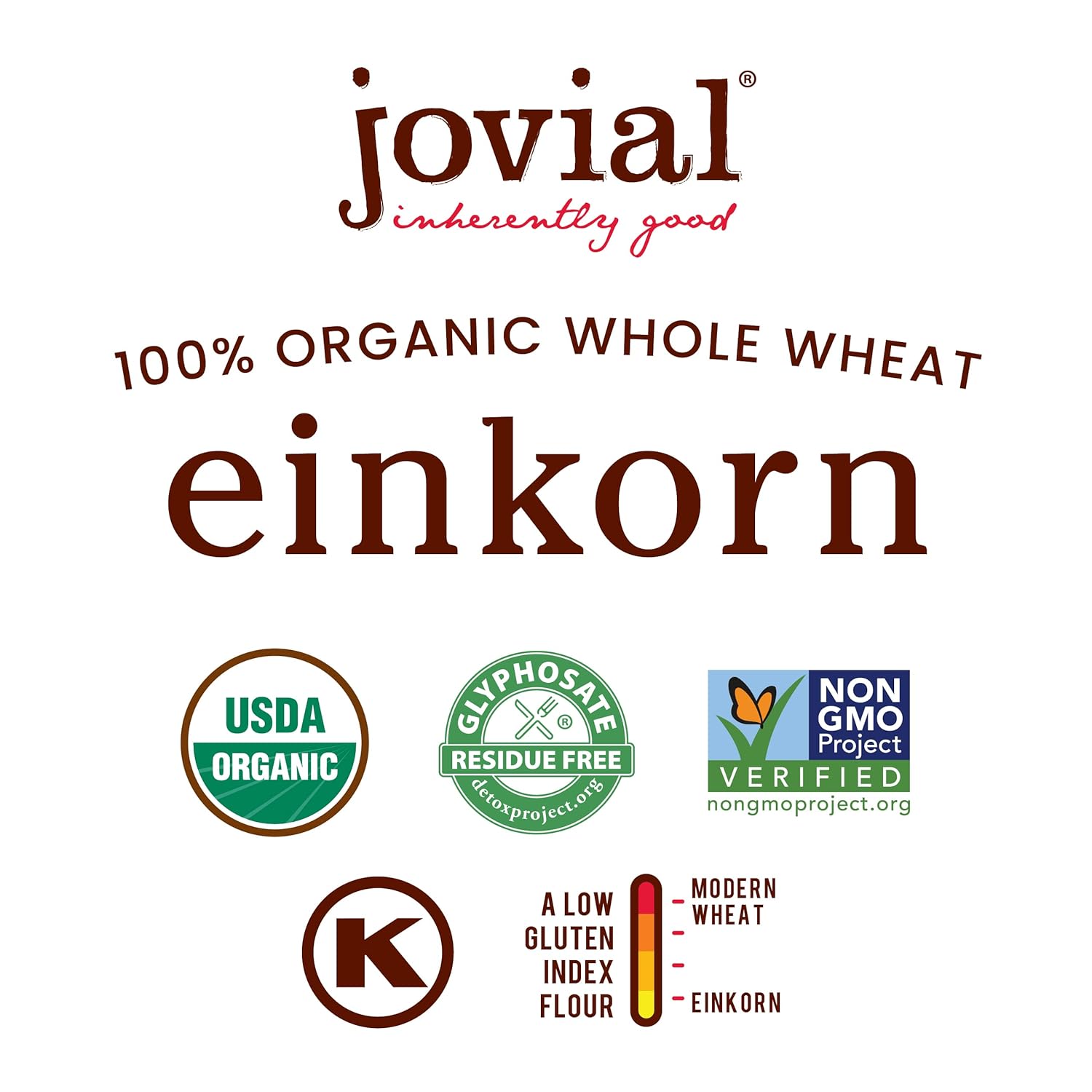 Jovial Organic Einkorn Whole Wheat Flour - Bread Baking Flour for Sourdough, High Protein, Non-GMO, Organic Pizza & Pasta Flour, European Italian Flour, Glyphosate Free - 2 Lb, 3 Pack0