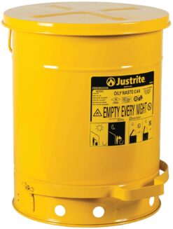 Justrite 10 Gallon Galvanized Steel Oily Waste Can, 18