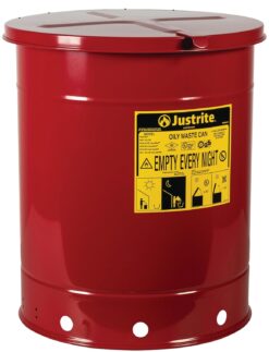 Justrite 14 Gallon Galvanized Steel Oily Waste Can, 20