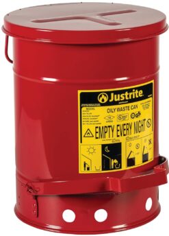 Justrite 6 Gallon Galvanized Steel Oily Waste Can, 16