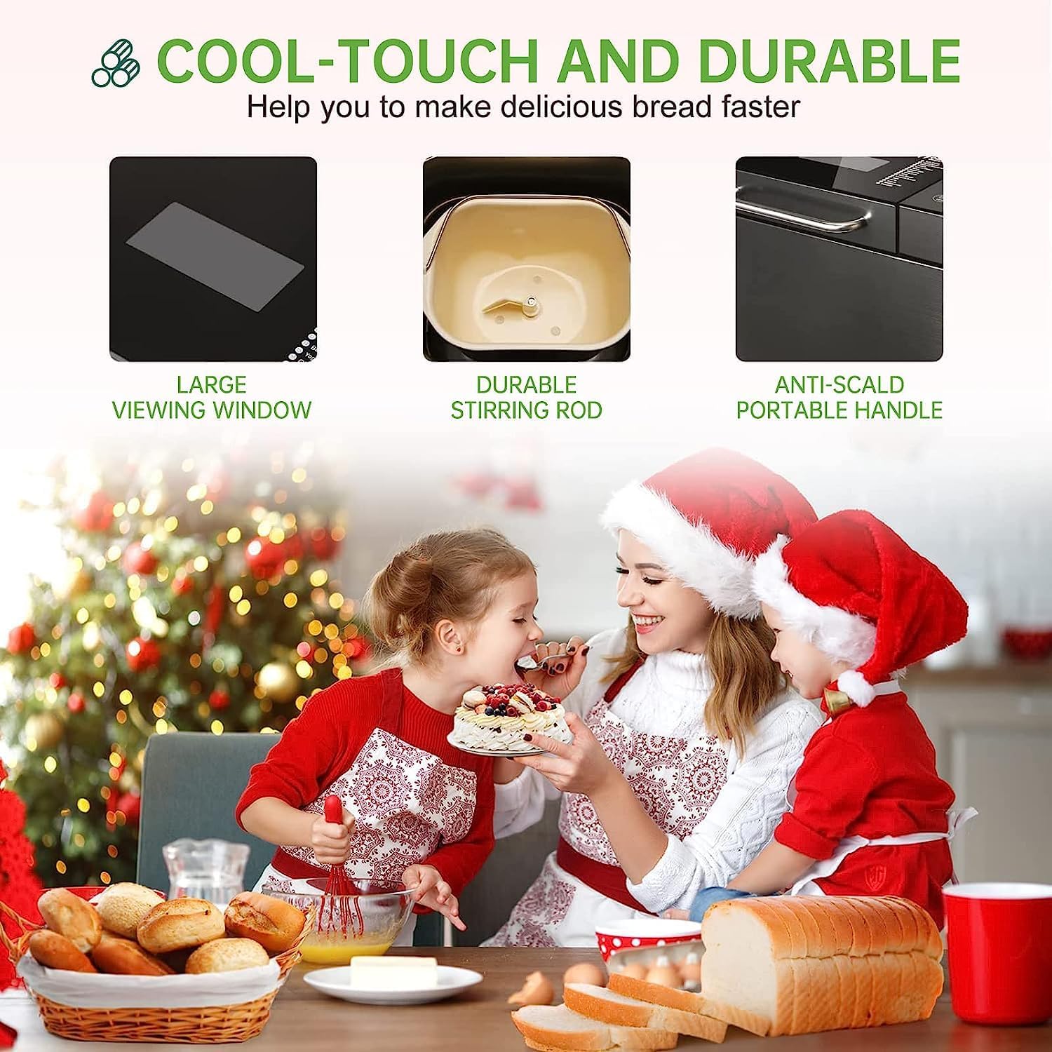 KBS Pro Stainless Steel Bread Machine, 2LB 17-in-1 Programmable XL Bread Maker with Fruit Nut Dispenser11