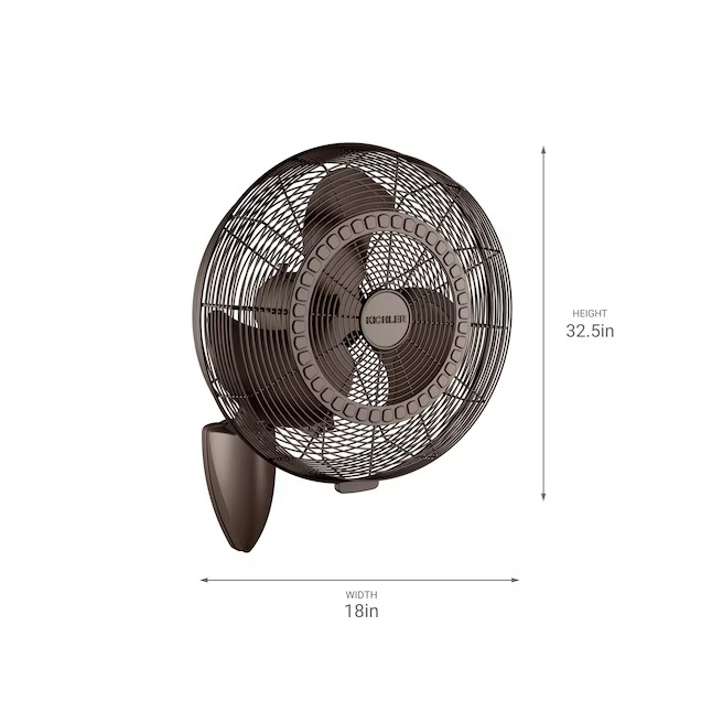 Kichler 339218SNB Pola 18-in Hardwired Indoor or Outdoor Bronze Wall Mounted Fan0_11zon