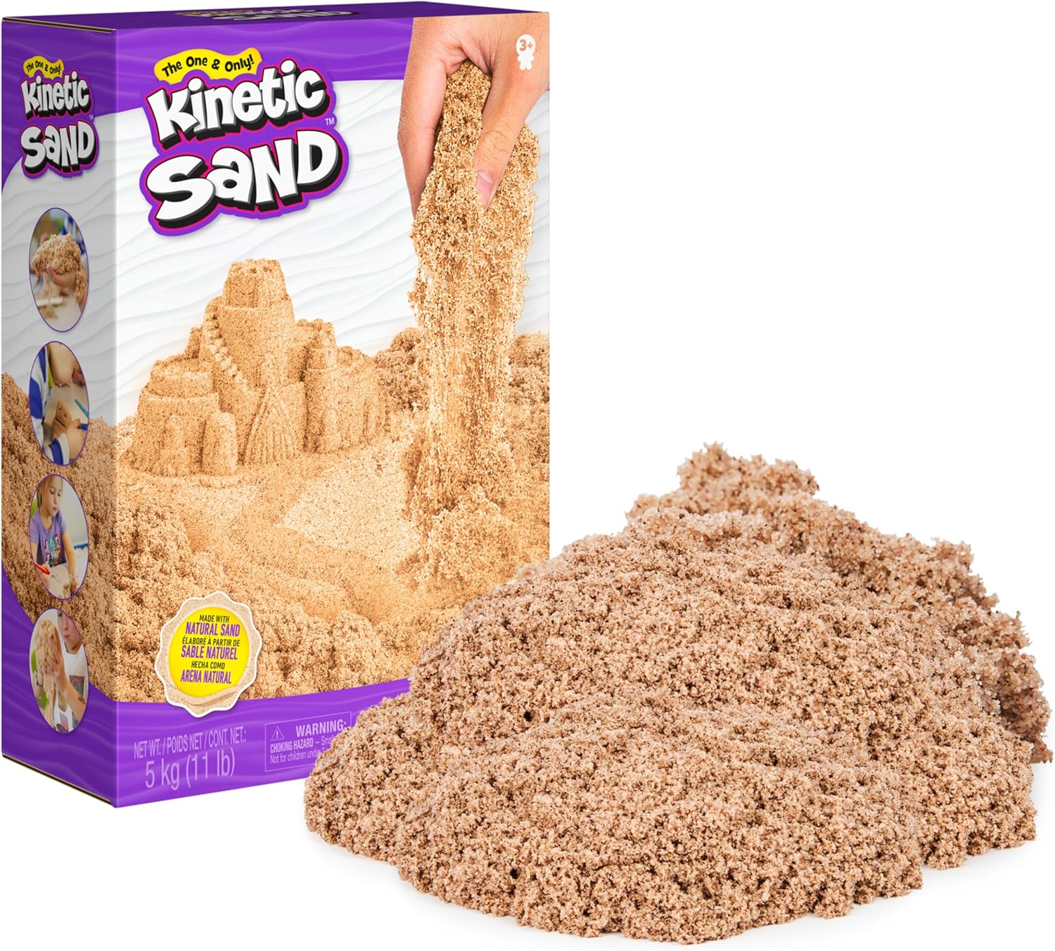 Kinetic Sand, 11lb (5kg) Natural Brown Play Sand, Mega Box for Arts and Crafts, Sandbox (Packaging May Vary), Moldable Sensory Toys for Ages 3 and up Kinetic Sand, 11lb (5kg) Natural Brown Play Sand, Mega Box for Arts and Crafts, Sandbox (Packaging May Vary), Moldable Sensory Toys for Ages 3 and up