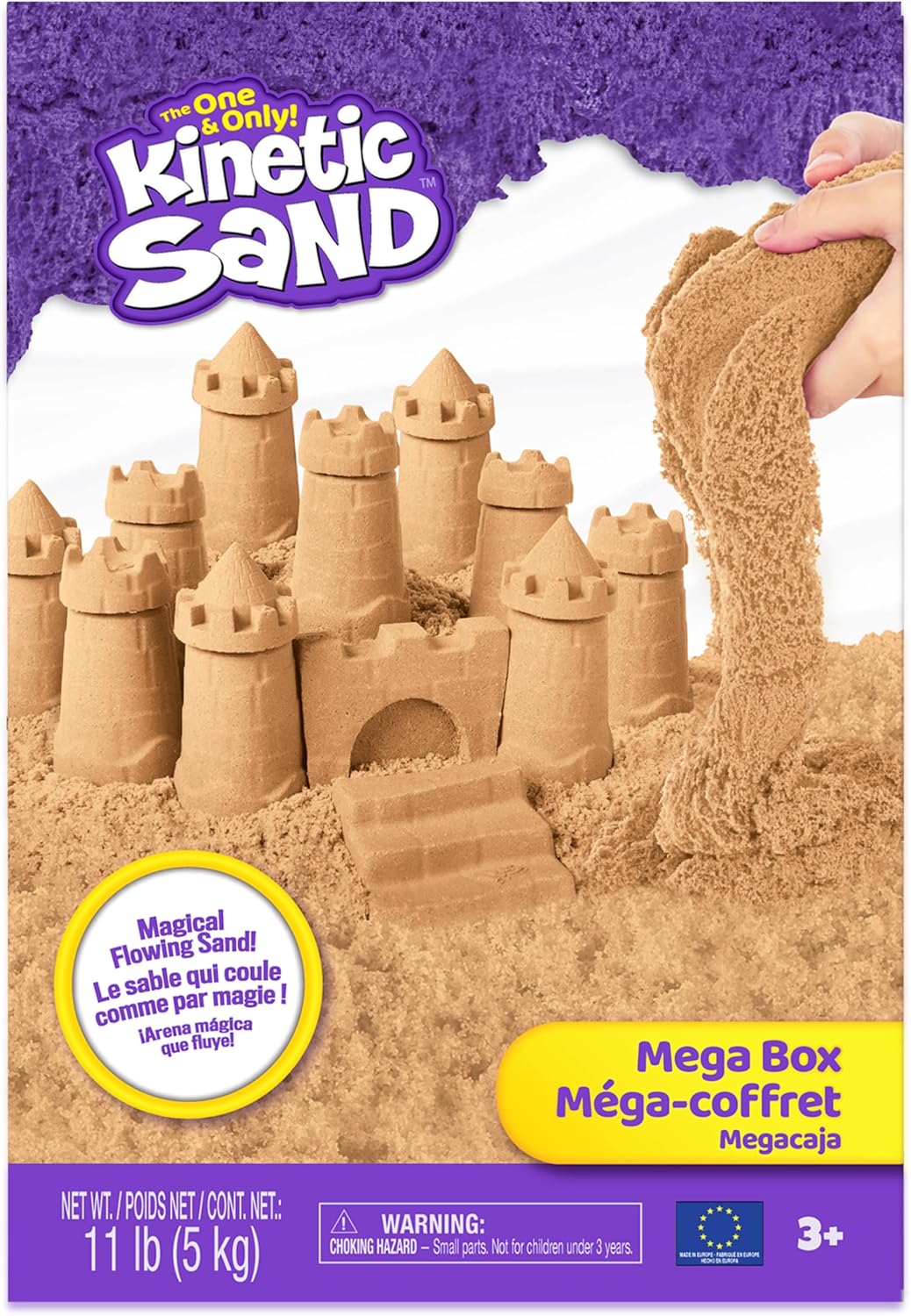 Kinetic Sand, 11lb (5kg) Natural Brown Play Sand, Mega Box for Arts and Crafts, Sandbox (Packaging May Vary), Moldable Sensory Toys for Ages 3 and up11