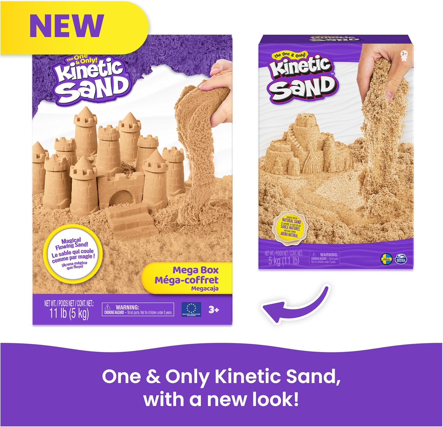 Kinetic Sand, 11lb (5kg) Natural Brown Play Sand, Mega Box for Arts and Crafts, Sandbox (Packaging May Vary), Moldable Sensory Toys for Ages 3 and up8