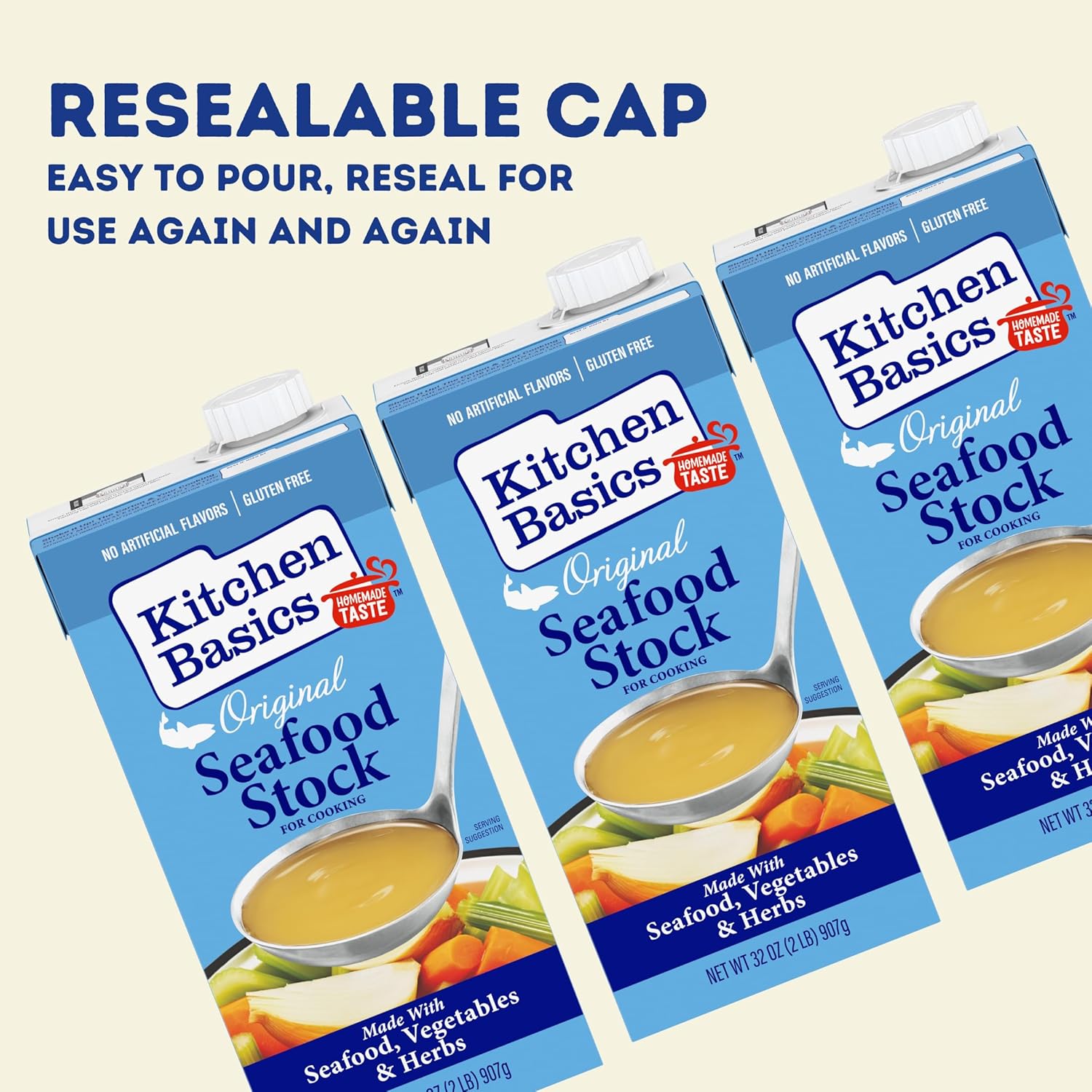 Kitchen Basics Original Seafood Stock, 32 oz (Pack of 12) No Artificial Flavors and Gluten Free2