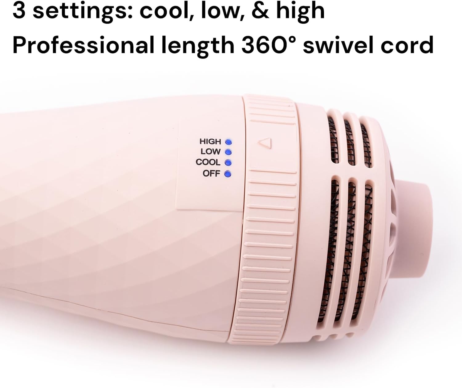 L'ANGE HAIR Le Volume 2-in-1 Titanium Blow Dryer Brush Hot Air Brush in One with Oval Barrel Hair Styler for Smooth, Frizz-Free Results for All Hair Types (Blush - 75 mm)5