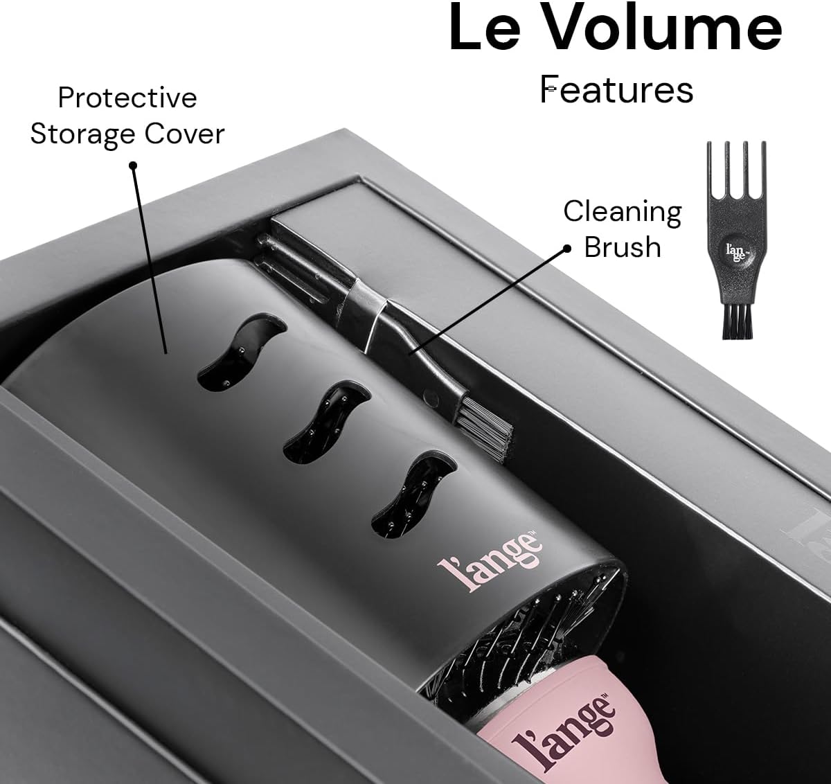L'ANGE HAIR Le Volume 2-in-1 Titanium Blow Dryer Brush Hot Air Brush in One with Oval Barrel Hair Styler for Smooth, Frizz-Free Results for All Hair Types (Blush - 75 mm)6