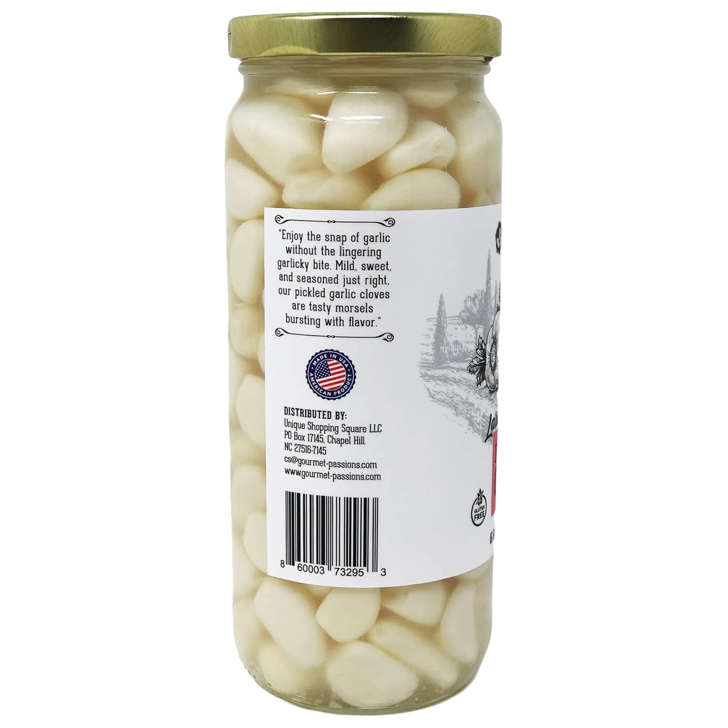 Lara's Crunchy Pickled Garlic - (4 Pack, 16 oz each) - Gourmet Mild Flavor - Versatile Culinary Delight - Ready-to-Use Garlic Cloves6
