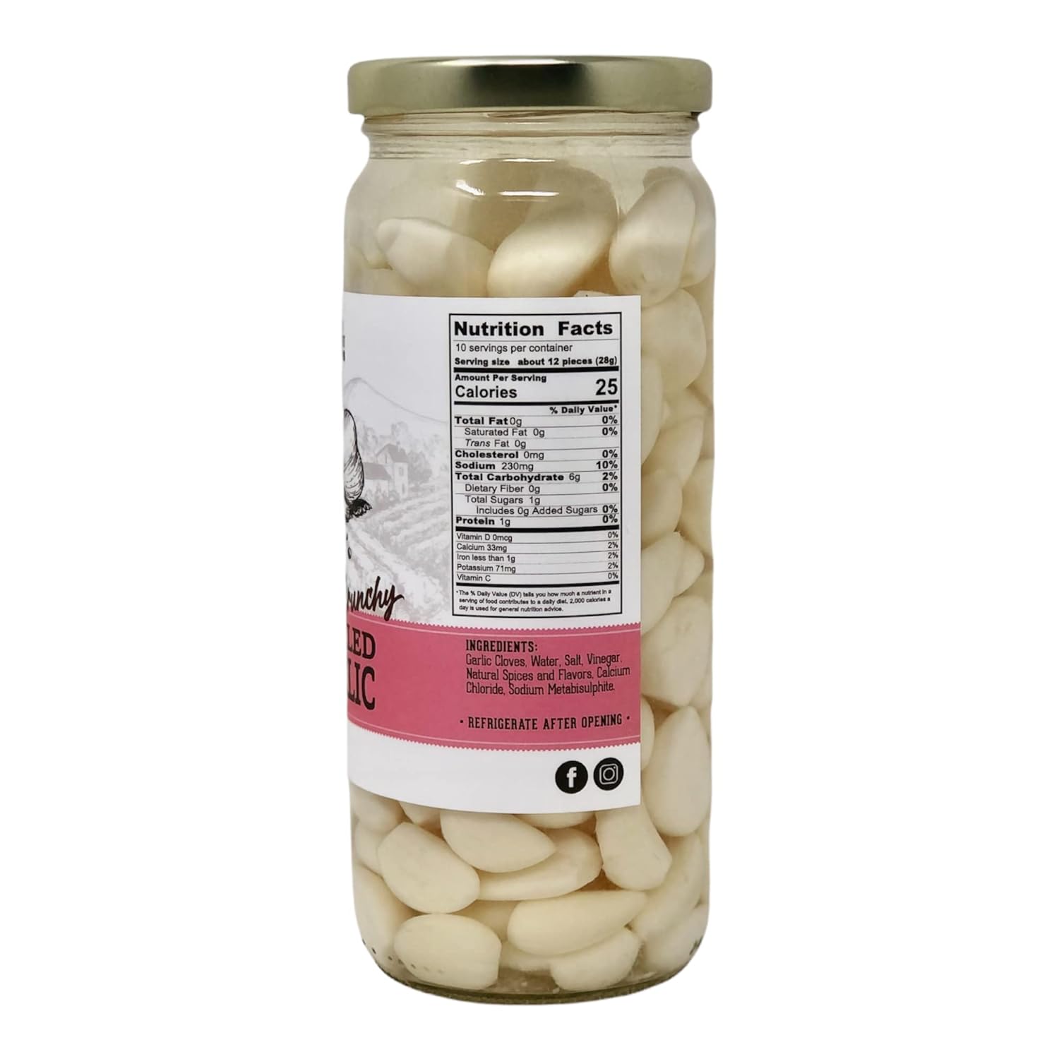 Lara's Crunchy Pickled Garlic - (4 Pack, 16 oz each) - Gourmet Mild Flavor - Versatile Culinary Delight - Ready-to-Use Garlic Cloves7