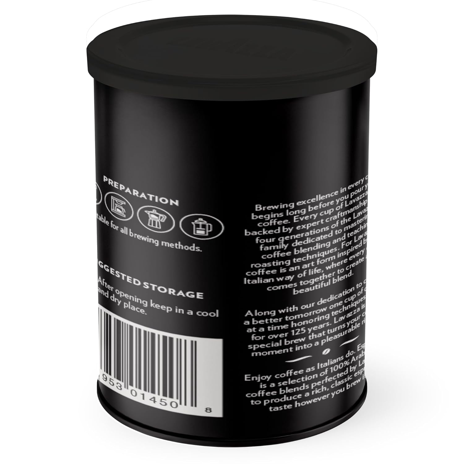 Lavazza Espresso Ground Coffee, Medium Roast, 100% Arabica, 8 oz Tin (Pack of 4)1