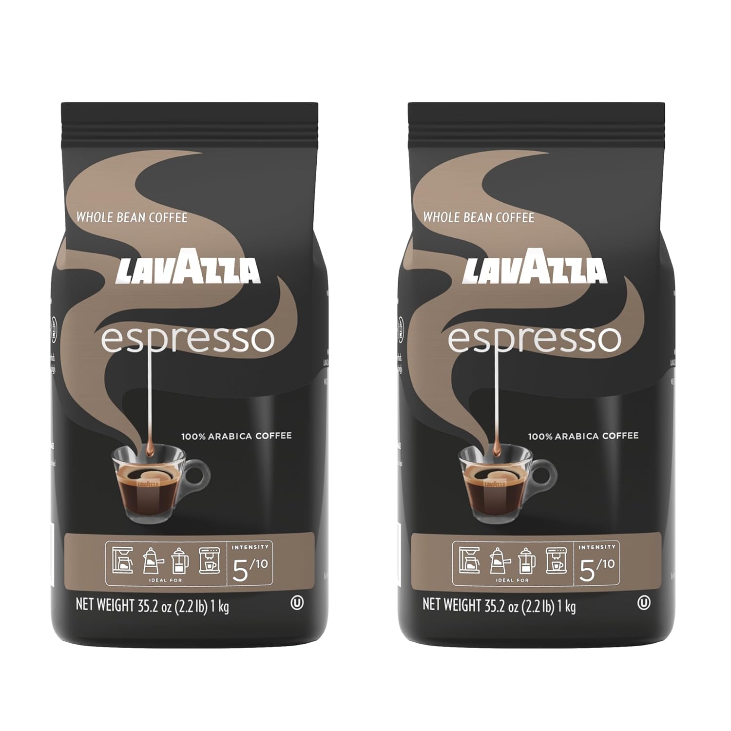 Lavazza Espresso Whole Bean Coffee Blend, Medium Roast, 2.2 lb Bag (Pack of 2) Lavazza Espresso Whole Bean Coffee Blend, Medium Roast, 2.2 lb Bag (Pack of 2)