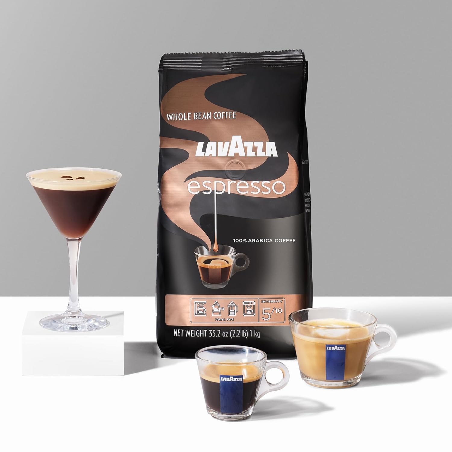 Lavazza Espresso Whole Bean Coffee Blend, Medium Roast, 2.2 lb Bag (Pack of 2)7