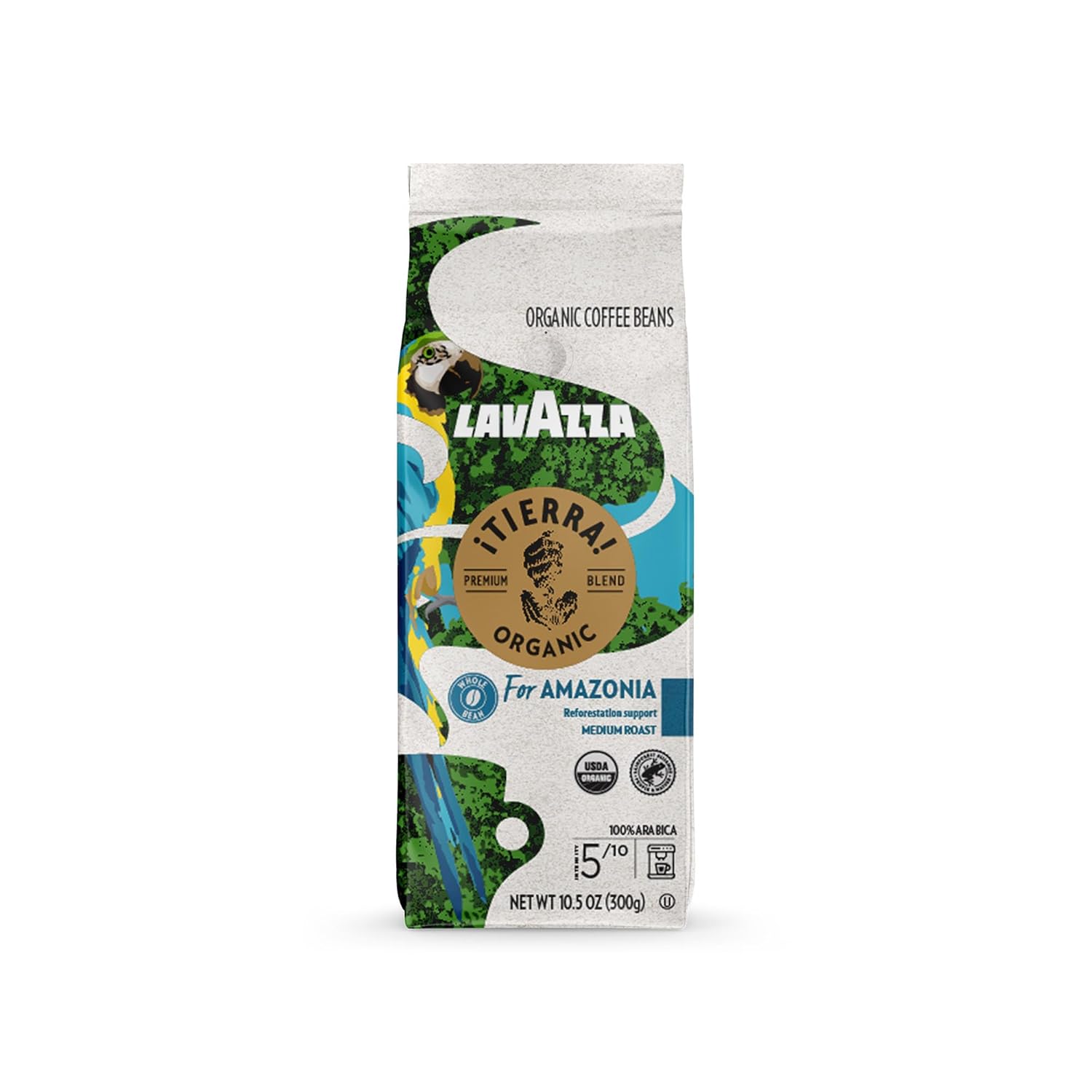 Lavazza ¡Tierra! for Amazonia Whole Bean Coffee, Medium Roast, 100% Arabica, 10.5 oz Bag (pack of 1) Lavazza ¡Tierra! for Amazonia Whole Bean Coffee, Medium Roast, 100% Arabica, 10.5 oz Bag (pack of 1)
