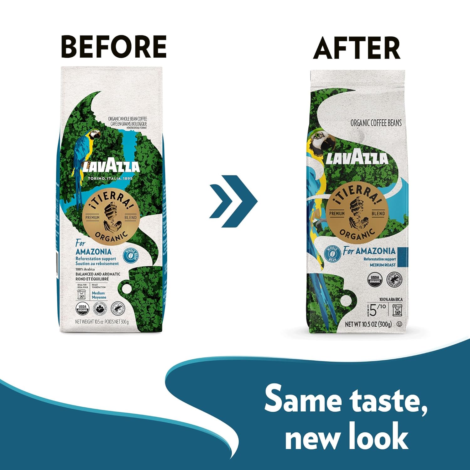 Lavazza ¡Tierra! for Amazonia Whole Bean Coffee, Medium Roast, 100% Arabica, 10.5 oz Bag (pack of 1)6