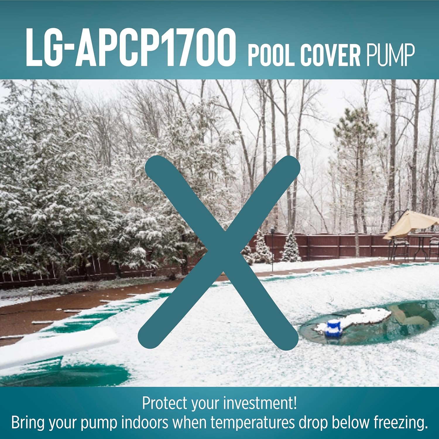 Little Giant Select Series LG-APCP1700 1 3 HP, 1745 GPH, Automatic, Submersible, Swimming Pool Cover Pump with 25-Ft. Cord, Dark Blue, 149426917