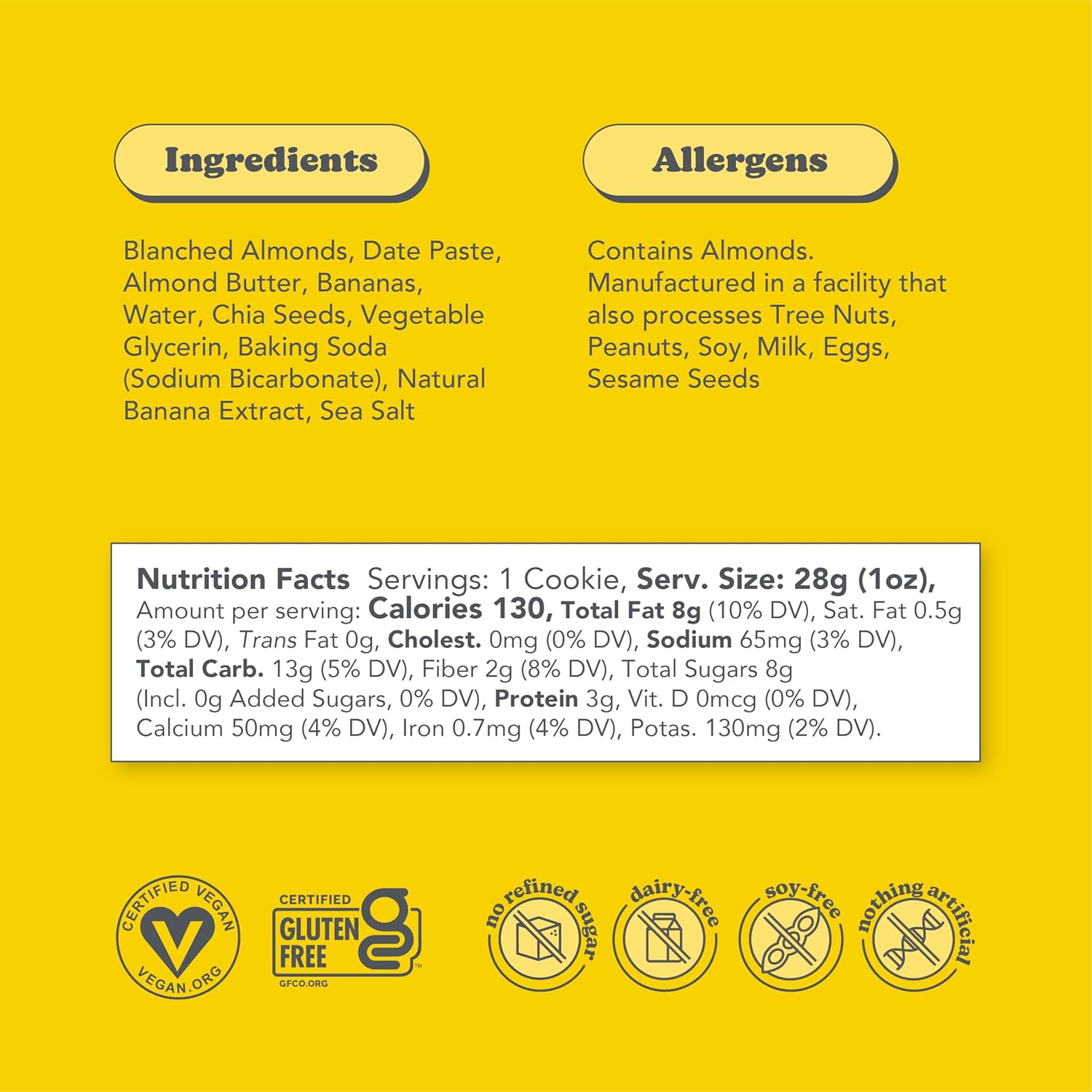 Love + Chew Soft Baked Protein Cookies, Gluten Free (18) Count Banana Bread Minis Vegan, Paleo, Non GMO and Packed with Superfoods. - Individually Wrapped, and Made from High Protein Almonds - (1) Ounce Cookies-