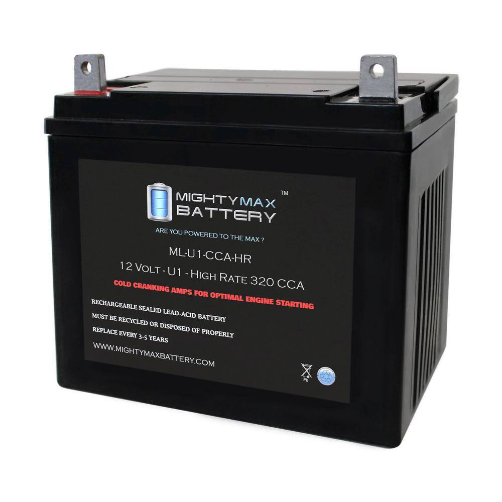 MIGHTY MAX BATTERY ML-U1-CCAHR 12-Volt U1 320 CCA Rechargable NB Terminal Sealed Lead Acid (SLA) Battery MIGHTY MAX BATTERY ML-U1-CCAHR 12-Volt U1 320 CCA Rechargable NB Terminal Sealed Lead Acid (SLA) Battery