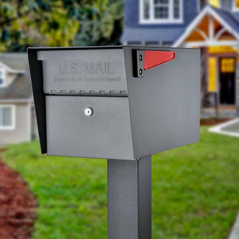 Mail Boss 7120 Galvanized Steel In-Ground Post, Granite2