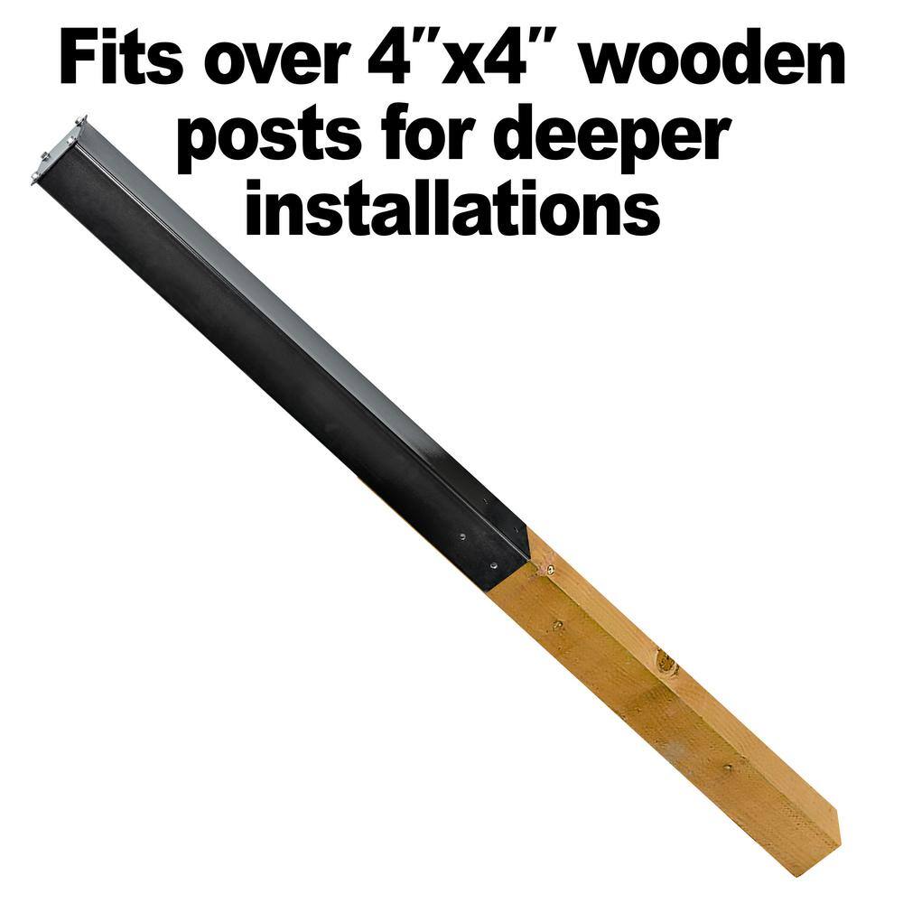 Mail Boss 7121 Galvanized Steel In-Ground Mailbox Post in Black0