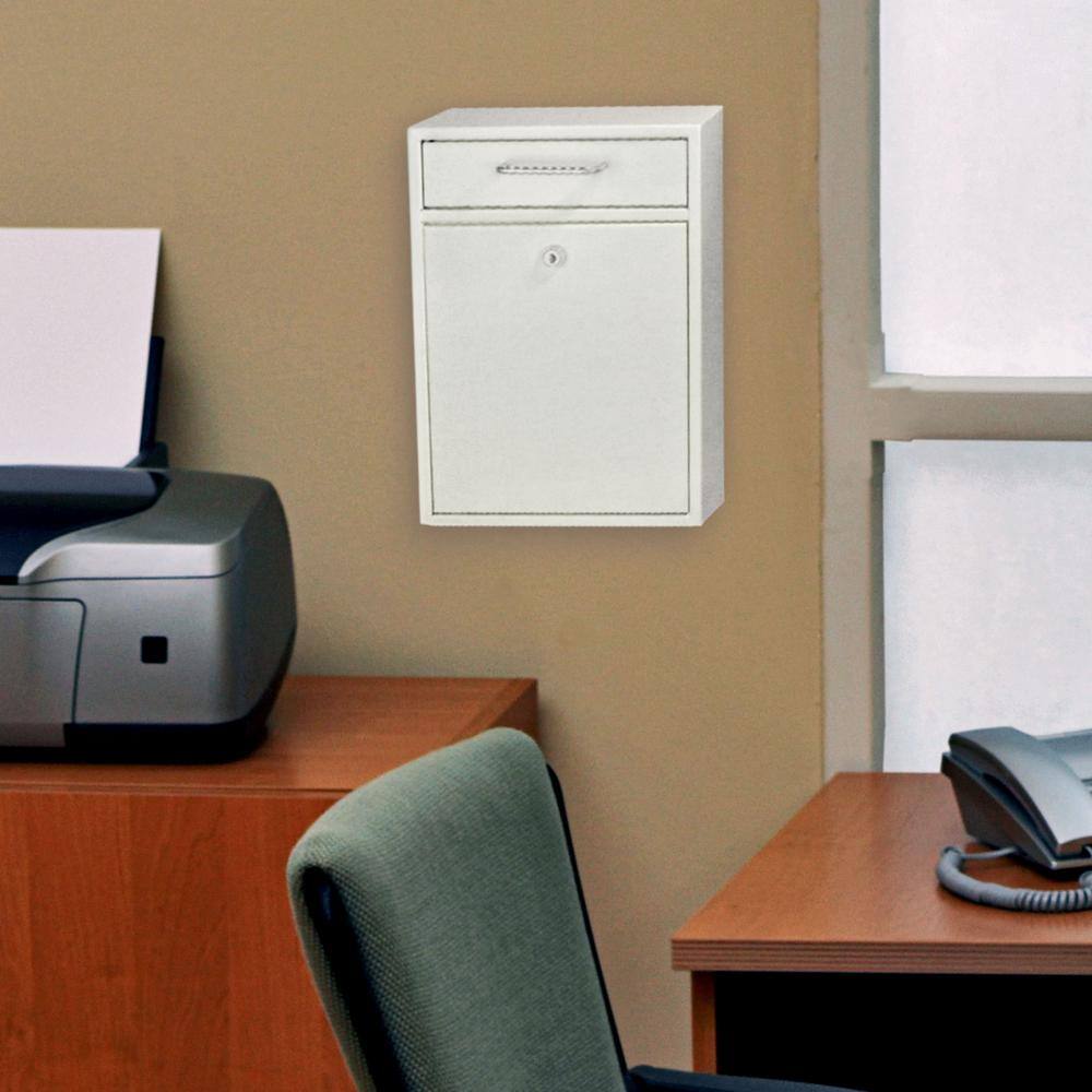 Mail Boss 7420 Olympus Locking Wall-Mount Drop Box Mailbox with High Security Reinforced Patented Locking System, Alpine White15