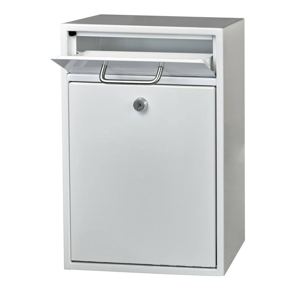 Mail Boss 7420 Olympus Locking Wall-Mount Drop Box Mailbox with High Security Reinforced Patented Locking System, Alpine White3