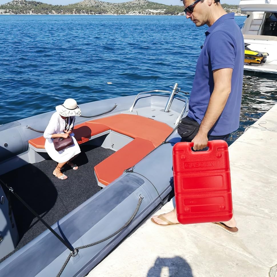 Marine Tank, 6 Gallon Marine Portable Tank Outboard Marine Boat Tank With Line, I-Shaped Handle, Easy to Carry8
