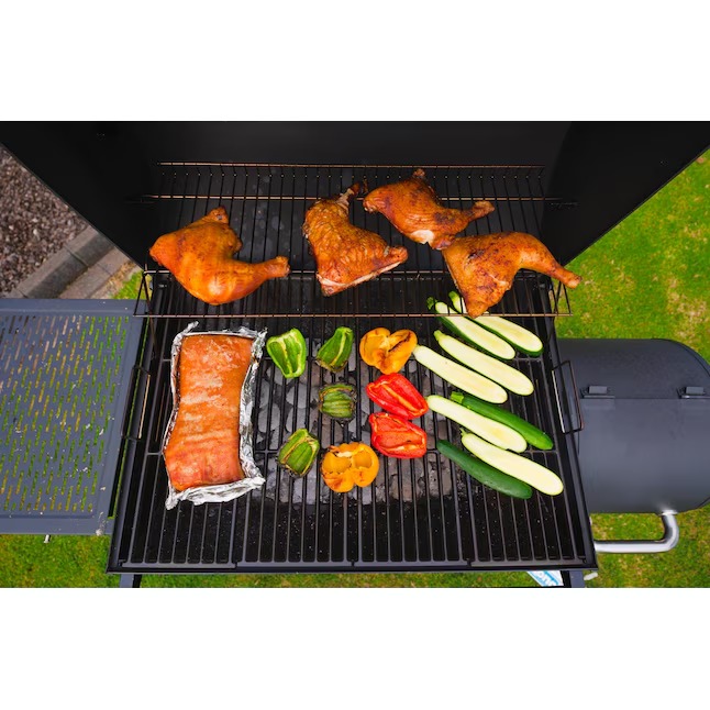 Master Forge CBC23032L 1010-Sq. Inches Black powder coated Horizontal Charcoal Smoker5_11zon