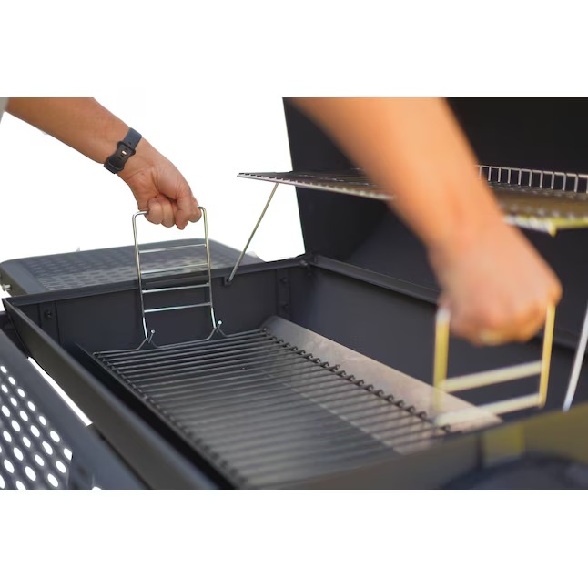 Master Forge CBC23032L 1010-Sq. Inches Black powder coated Horizontal Charcoal Smoker8_11zon