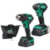 Metabo HPT KC18DEXQBM MultiVolt 18-volt 2-Tool Brushless Power Tool Combo Kit with Soft Case (2-Batteries Included and Charger Included)