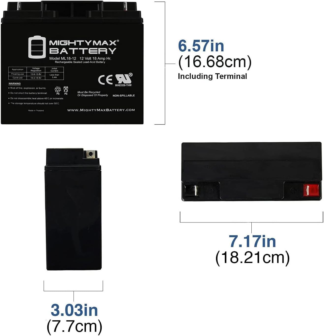 Mighty Max Battery ML18-12 - 12 VOLT 18 AH SLA BATTERY - PACK OF 21