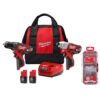 Milwaukee 2494-22-48-32-4095 M12 12-Volt Lithium-Ion Cordless 2-Tool Combo Kit w/SHOCKWAVE Impact Duty Alloy Steel Screw Driver Bit Set (25-Piece)