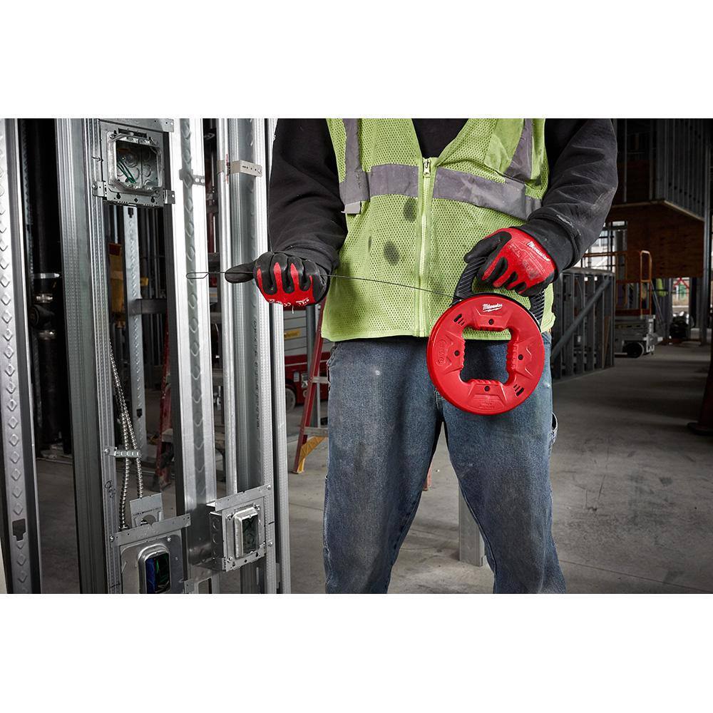 Milwaukee 48-22-4197-48-22-4178 200 ft. Polyester Fish Tape with Flexible Metal Leader with 1 8 in. x 240 ft. Steel Fish Tape00