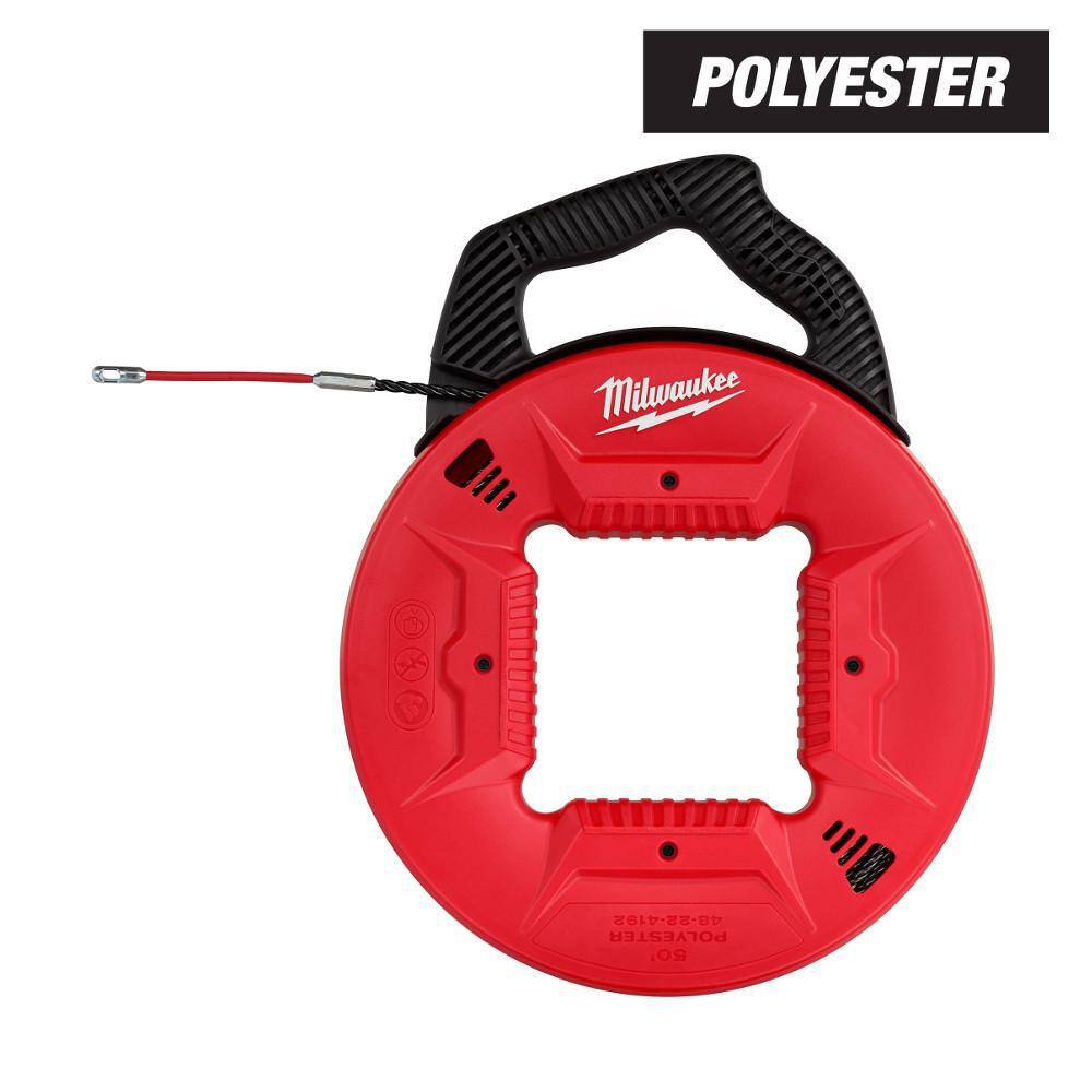 Milwaukee 48-22-4197-48-22-4178 200 ft. Polyester Fish Tape with Flexible Metal Leader with 1 8 in. x 240 ft. Steel Fish Tape1