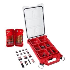 Milwaukee 48-32-4082-48-89-4631 SHOCKWAVE Impact Duty Alloy Steel Screw Driver Bit Set with PACKOUT Case with Titanium Drill Bit Set (123-Piece)