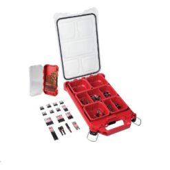 Milwaukee 48-32-4082-48-89-4670 SHOCKWAVE Impact-Duty Alloy Steel Driver Bit Set with PACKOUT Case and Titanium Drill Bit Set (115-Piece)