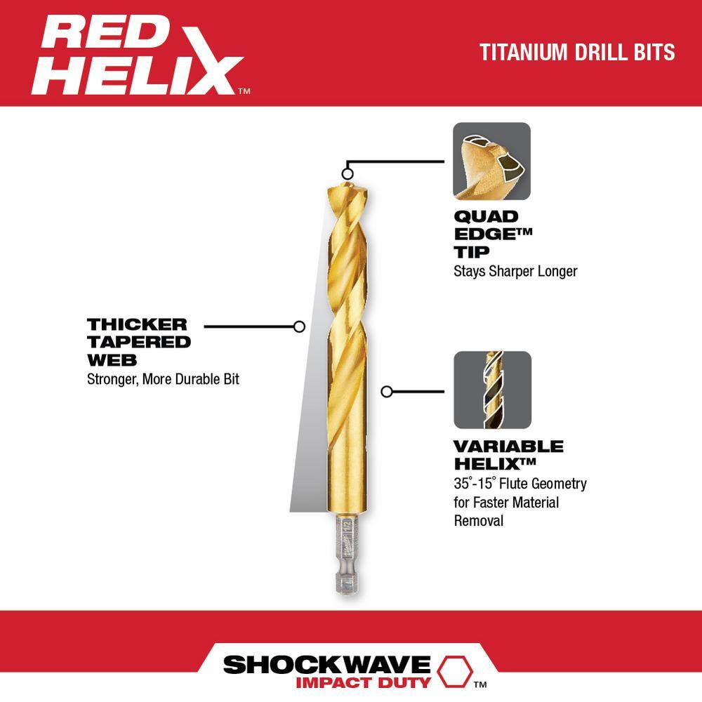 Milwaukee 48-32-5150-48-89-4655 SHOCKWAVE Impact-Duty Alloy Steel Screw Driver Bit Set with SHOCKWAVE 1 8 in. Titanium Twist Drill Bit (105-Piece)3