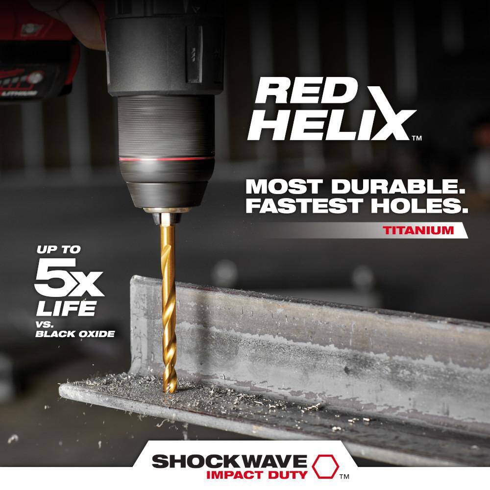 Milwaukee 48-32-5150-48-89-4655 SHOCKWAVE Impact-Duty Alloy Steel Screw Driver Bit Set with SHOCKWAVE 1 8 in. Titanium Twist Drill Bit (105-Piece)5