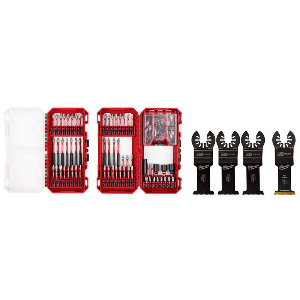 Milwaukee 48-32-5150-49-25-1103W SHOCKWAVE Impact-Duty Alloy Steel Drill and Screw Driver Bit Set with Multi-Tool Blade Set (104-Piece) Milwaukee 48-32-5150-49-25-1103W SHOCKWAVE Impact-Duty Alloy Steel Drill and Screw Driver Bit Set with Multi-Tool Blade Set (104-Piece)