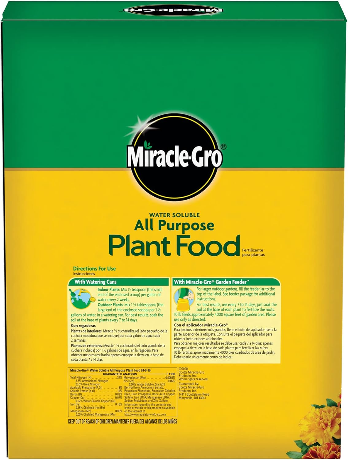 Miracle-Gro Water Soluble All Purpose Plant Food, Plant Fertilizer for Indoor or Outdoor Plants, Roses, Flowers, Houseplants, Vegetables and Trees, 10 lb.1